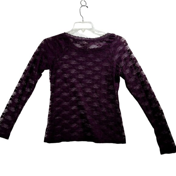 Mudd Lace Henley L Top SA Deep Red ASO Katherine Pierce The Vampire Diaries Y2K - Picture 5 of 11